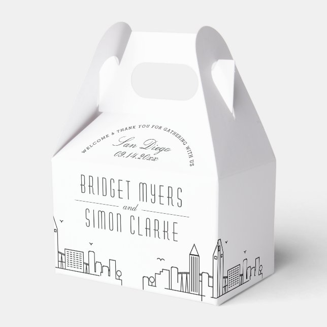 San Diego | City Skyline Wedding Geschenkschachtel (Vorderseite)