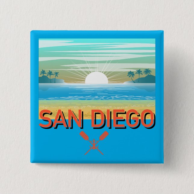 San Diego Design - Square Button (Vorderseite)