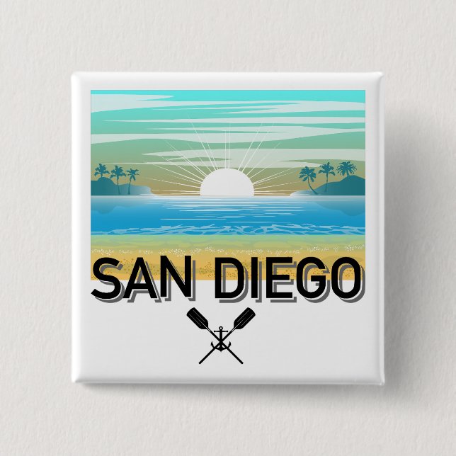 San Diego Design - Square Button (Vorderseite)