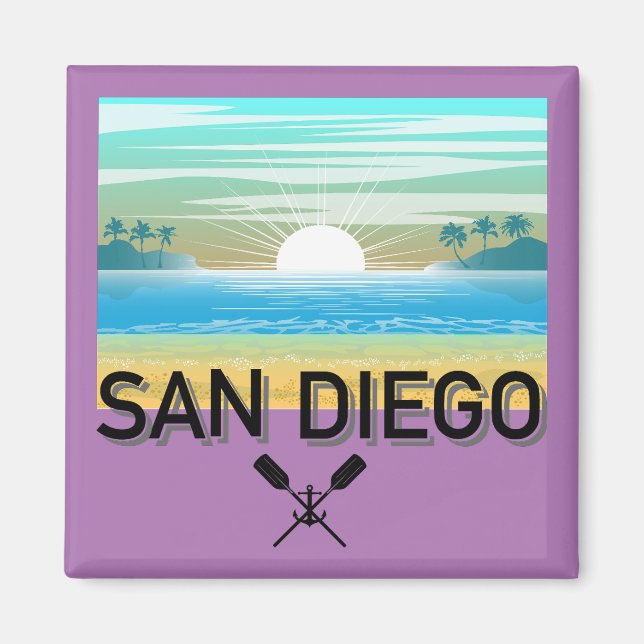 San Diego Design - Square Magnet (Vorne)