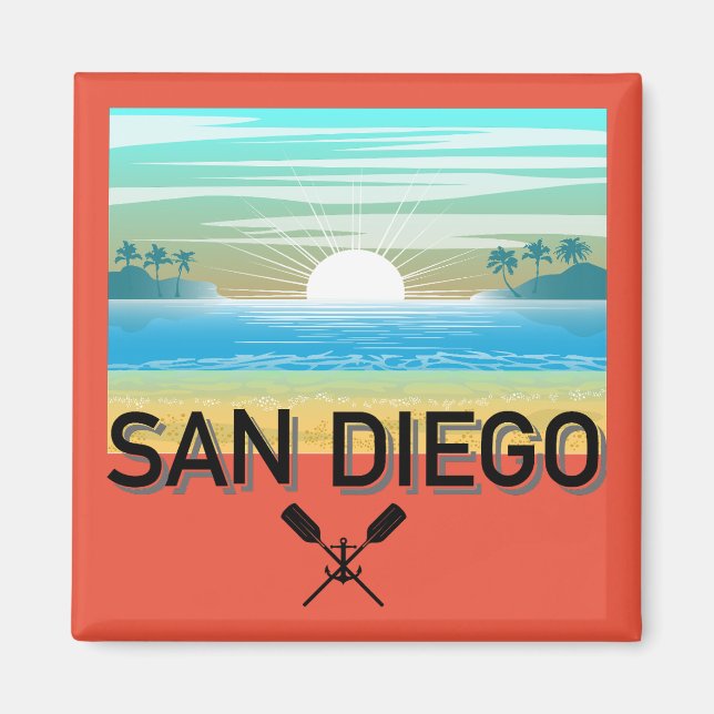 San Diego Design - Square Magnet (Vorne)
