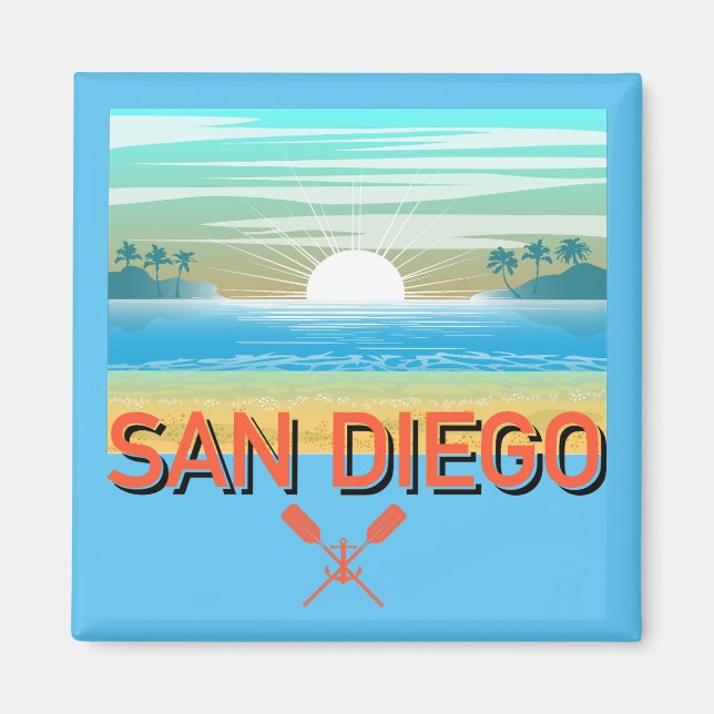 San Diego Design - Square Magnet (Vorne)