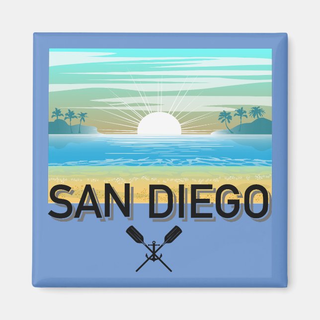 San Diego Design - Square Magnet (Vorne)