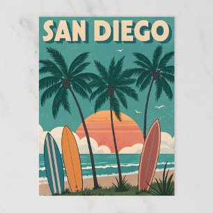 San Diego: Endlose Sommer-Surf-Vibes Postkarte