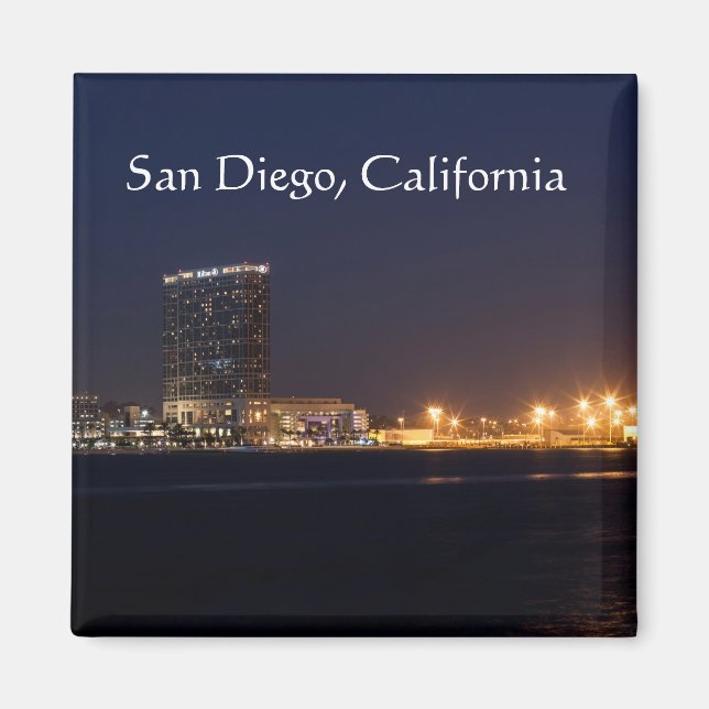 San Diego Hafen nachts Magnet (Vorne)