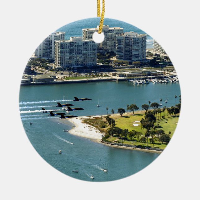San Diego Hornissen Keramik Ornament (Vorne)