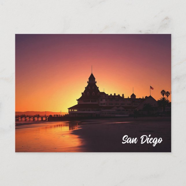 San Diego Hotel del Coronado Postkarte (Vorderseite)