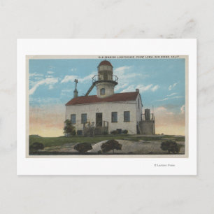 San Diego, Kalifornien - Altspanischer Leuchtturm Postkarte