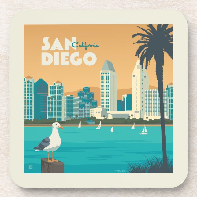 San Diego, Kalifornien Getränkeuntersetzer (Vorderseite)