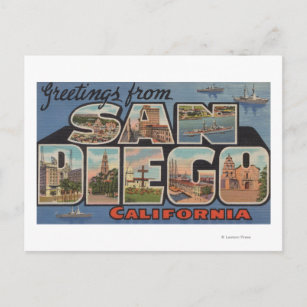 San Diego, Kalifornien - Große Briefszenen Postkarte