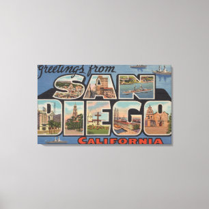 San Diego, Kalifornien - große Buchstabe-Szenen 2 Leinwanddruck