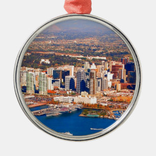 San Diego Kalifornien Luftaufnahme Ornament Aus Metall