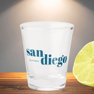 San Diego Kalifornien moderne Typografie Schnapsglas