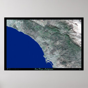 San Diego, Kalifornien Satellitenplakat-Fotodruck Poster