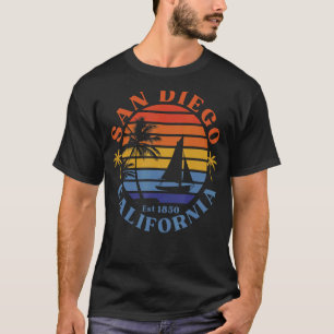 San Diego Kalifornien Strand Segelboot Sommerferie T-Shirt