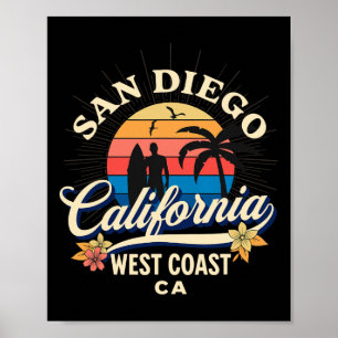 San Diego Kalifornien Strand Surfen Sommer Urlaub Poster