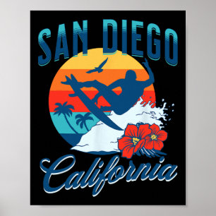 San Diego Kalifornien Strand Surfen Sommer Urlaub Poster