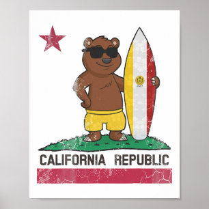 San Diego Kalifornien Surfer Bär Surfen Männer Fra Poster