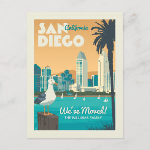 San Diego, Kalifornien Wir sind umgezogen! Einladungspostkarte