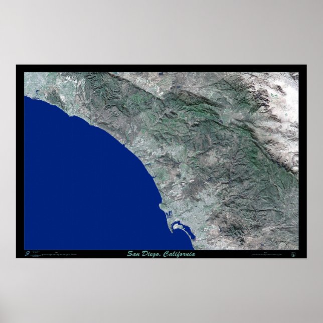 San Diego, Kaliforniens Foto für Satellitenposter Poster (Vorne)