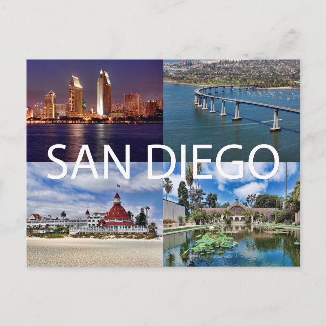 San Diego, kalifornische Postkarte (Vorderseite)