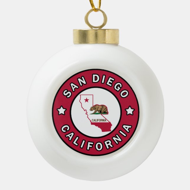 San Diego Keramik Kugel-Ornament (Vorderseite)
