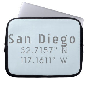San Diego Latitude Längengrad Laptopschutzhülle