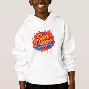 San Diego Neon Street Art - Farbenfrohe Retro Scri Hoodie