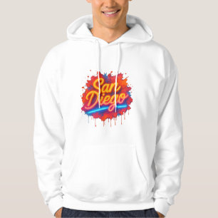 San Diego Neon Street Art - Farbenfrohe Retro Scri Hoodie