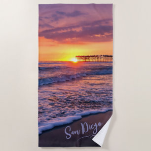 San Diego Pacific Beach Pier Sunset Strandtuch