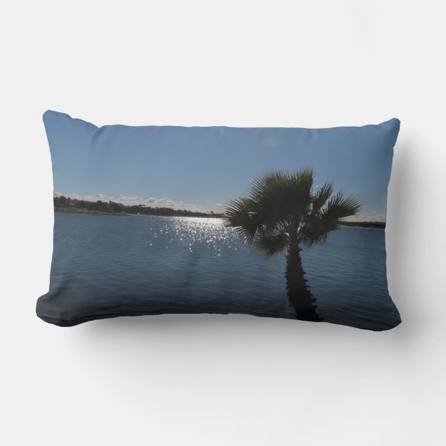 San Diego Palm Tree Kopfkissen Lendenkissen (Vorderseite)
