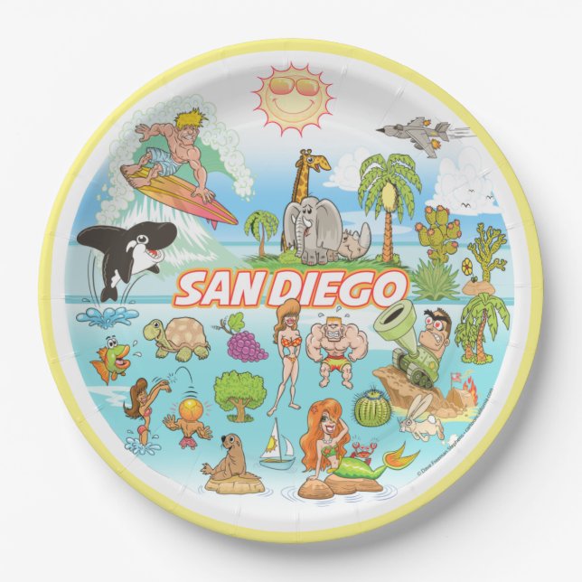 San Diego Papierplatte Pappteller (Vorderseite)