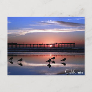 San Diego Pier bei Sonnenuntergang Postkarte