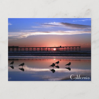 San Diego Pier bei Sonnenuntergang Postkarte