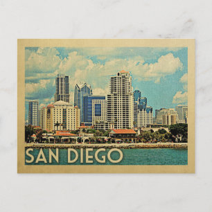 San Diego Postcard Skyline Vintag Postkarte