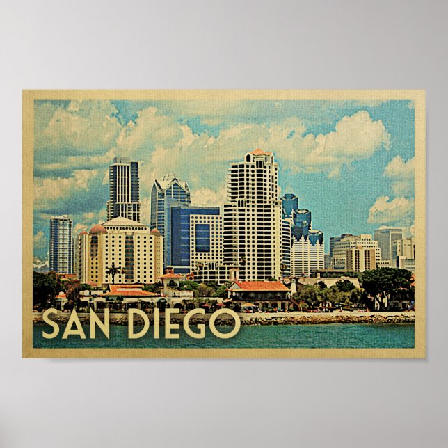 San Diego Poster Vintage Travel Poster (Vorne)