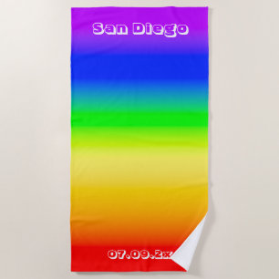 San Diego Pride LGBT Rainbow Flag Ombre Streifen Strandtuch
