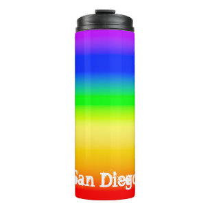 San Diego Pride LGBT Rainbow Ombre Streifen Thermosbecher