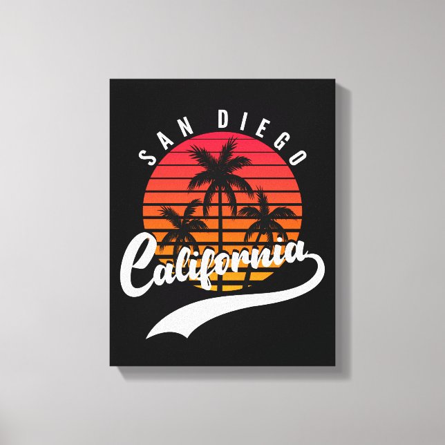 San Diego Retro Canvas Print Leinwanddruck (Vorderseite)