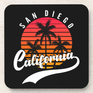 San Diego Retro-Sonnenuntergang-Getränkuntersetzer Getränkeuntersetzer
