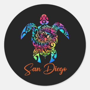 San Diego Sea Turtle Family Urlaub Sommer 2025 Runder Aufkleber