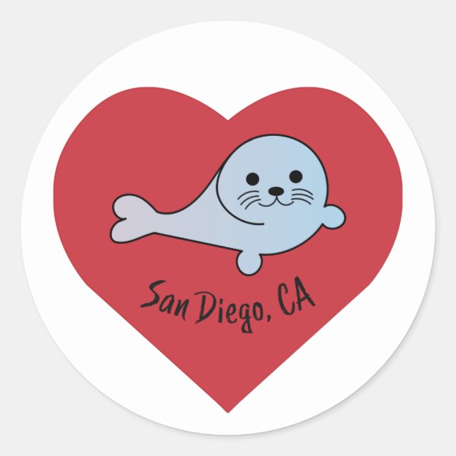 San Diego Siegel Runder Aufkleber (Vorderseite)