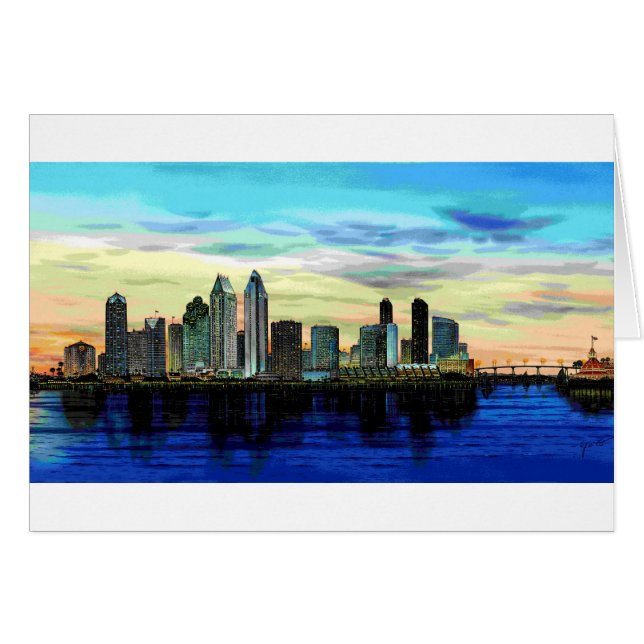 SAN DIEGO SKYLINE DUSK (Vorderseite (Horizontal))
