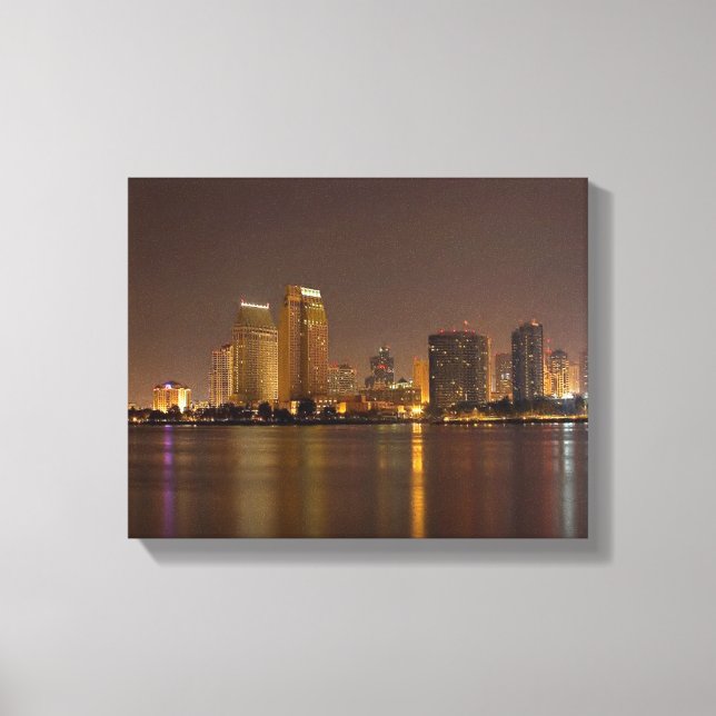 San Diego Skyline Dusk Leinwanddruck (Vorderseite)