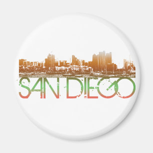 San Diego Skyline-Entwurf Magnet
