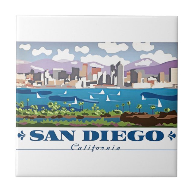 San Diego Skyline Fliese (Vorderseite)