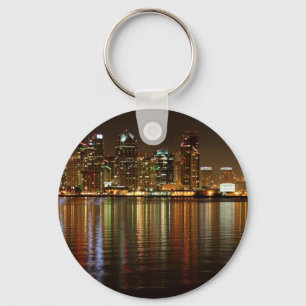 San Diego Skyline-Nacht Schlüsselanhänger