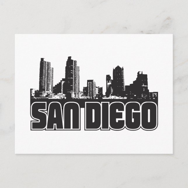 San Diego Skyline Postkarte (Vorderseite)