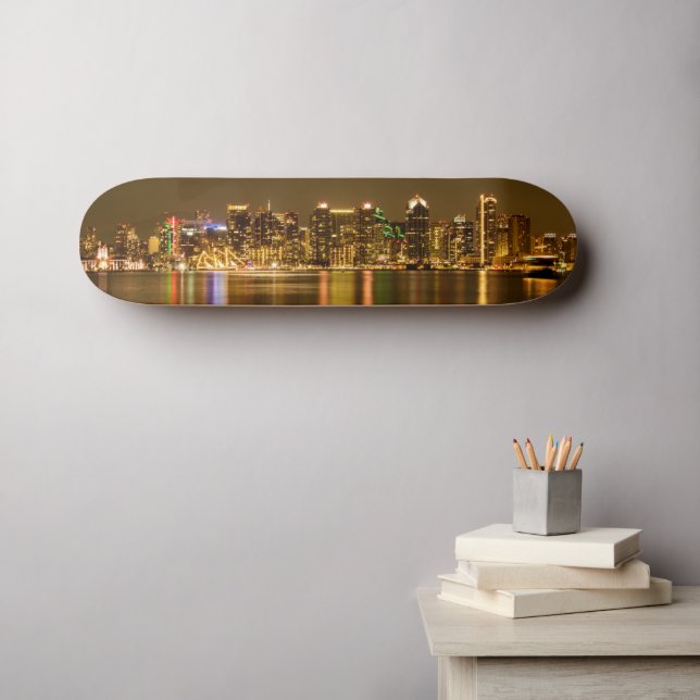 San Diego Skyline Skateboard (Wandkunst (Horz))