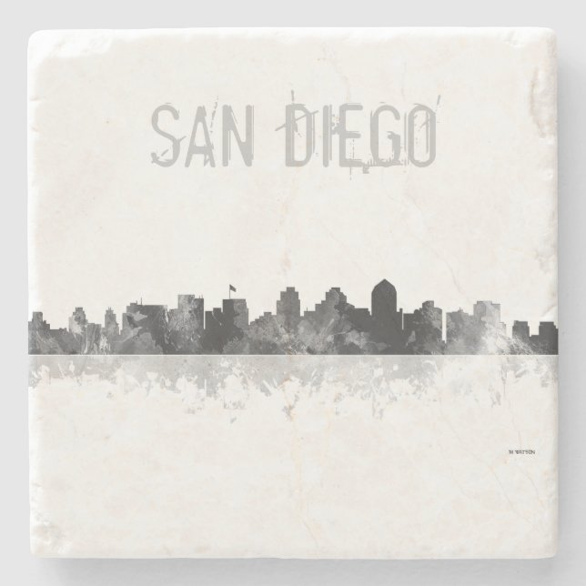 SAN DIEGO SKYLINE - Stone Drinks Untersetzer (Vorderseite)